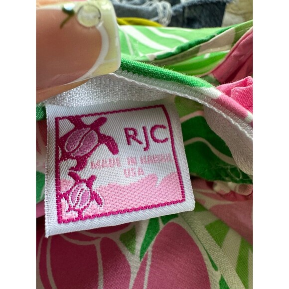 RJC Girls Hawaiian Tropical Flowers Plumeria Lei Ruffle Mu'umu'u Midi Dress M - Picture 4 of 6